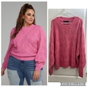 Fashion to Figure Pink Textured Knit Sweater size 2